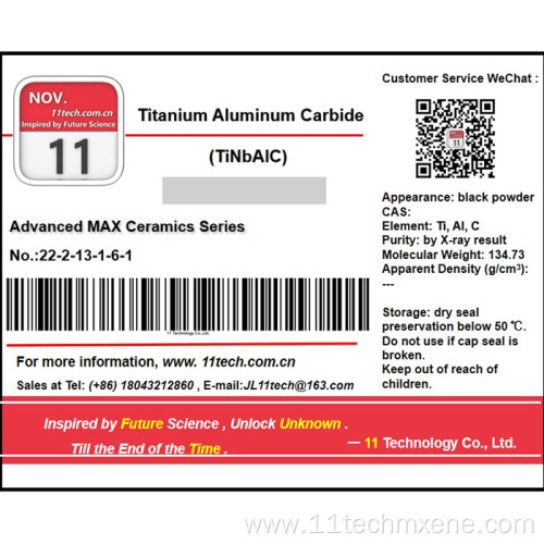 MAX phase materials TiNbAlC Black powder